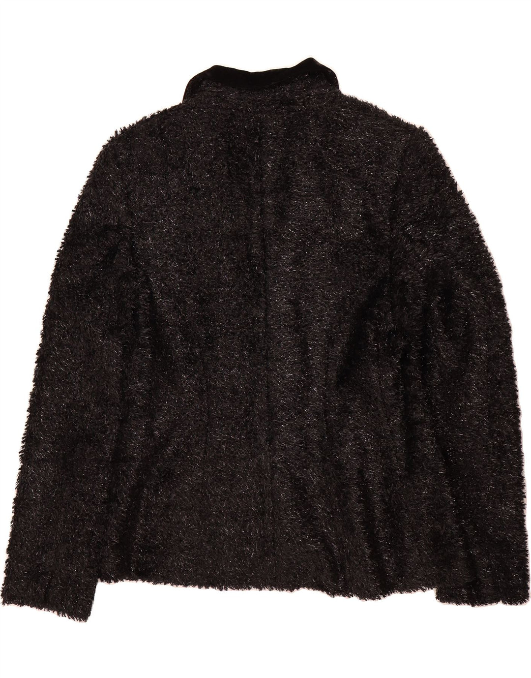 RENZO Womens Faux Fur 4 Button Blazer Jacket IT 40 Small Black Polyester Vintage Renzo and Second-Hand Renzo from Messina Hembry 