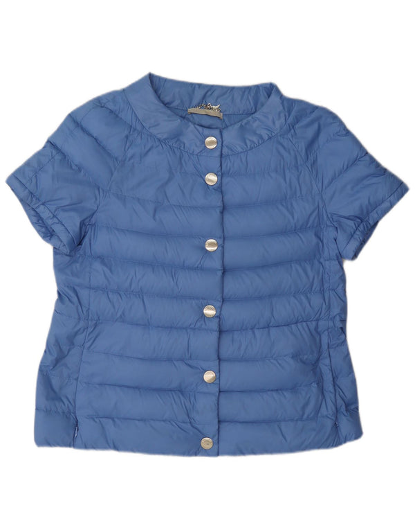 Liu Jo Damen Kurzarm-Wattierungsjacke IT 44 Mittelblaues Polyamid