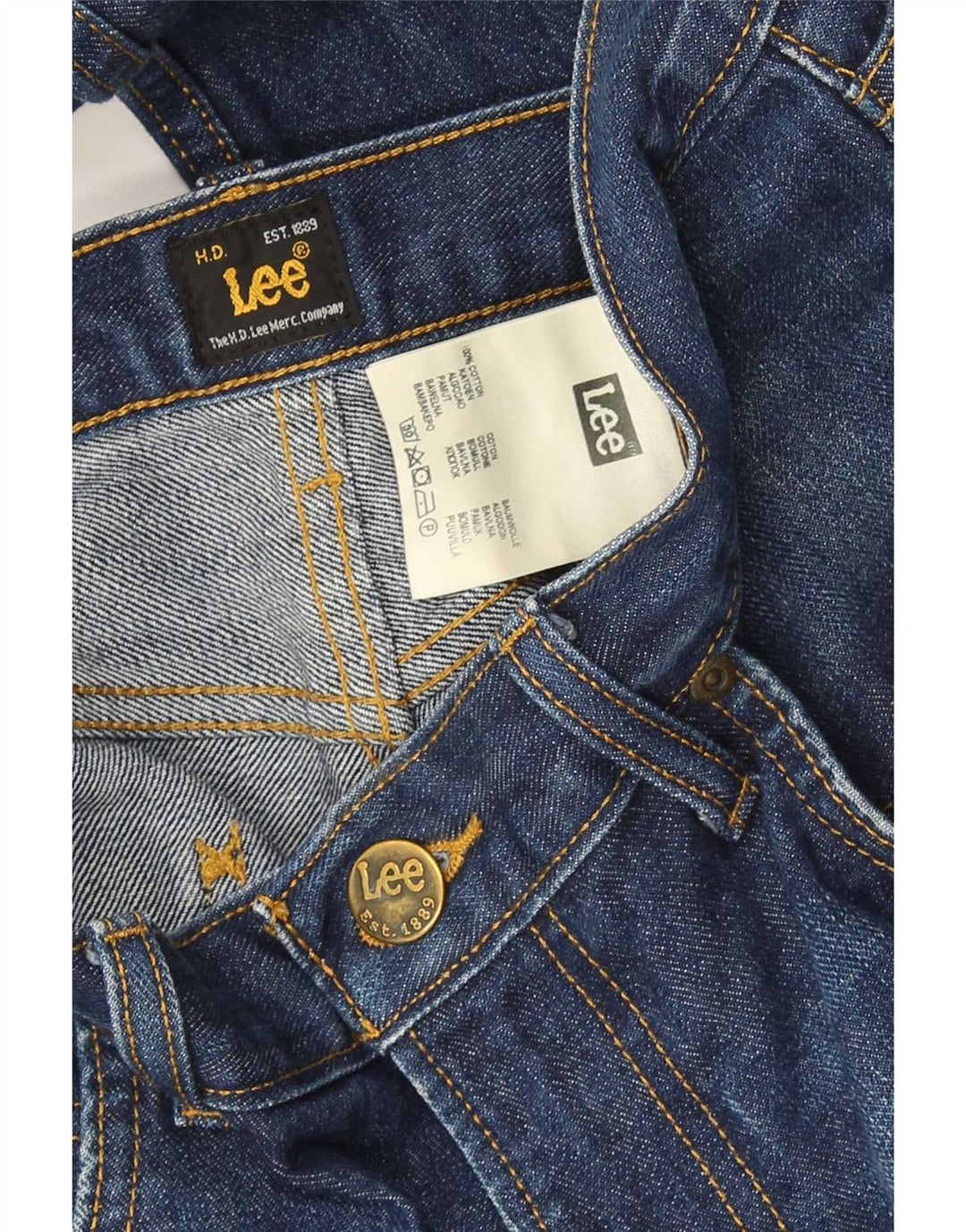 Lee Herren Straight Jeans W32 L32 Marineblaue Baumwolle