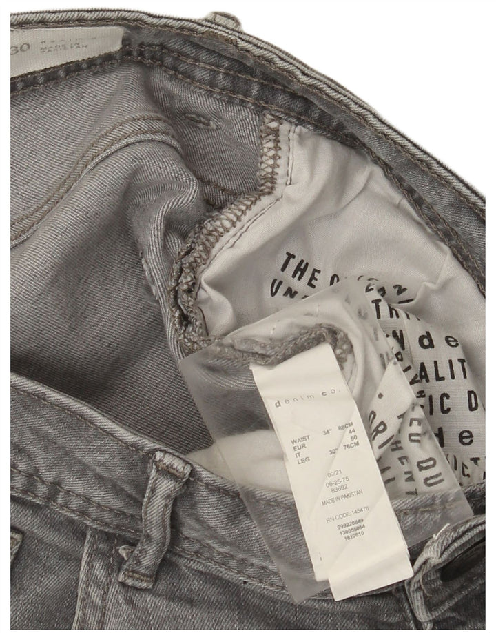 Denim & Co Herren Slim Jeans W34 L30 Graue Baumwolle