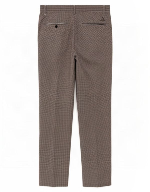 Adidas Herren Straight Chino Hose W32 L30 Grau Gingham Polyester