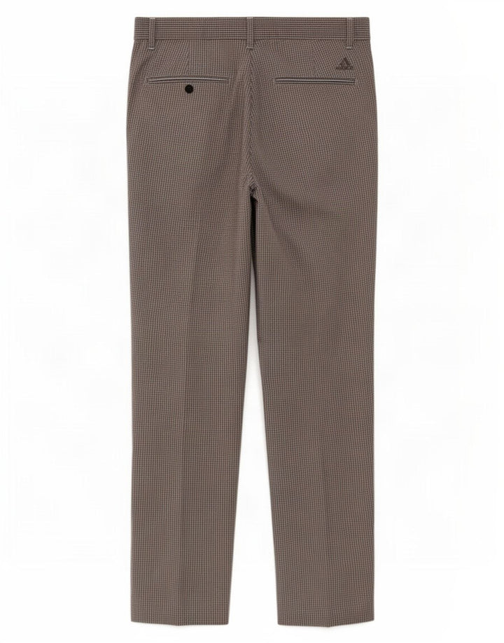 Adidas Herren Straight Chino Hose W32 L30 Grau Gingham Polyester