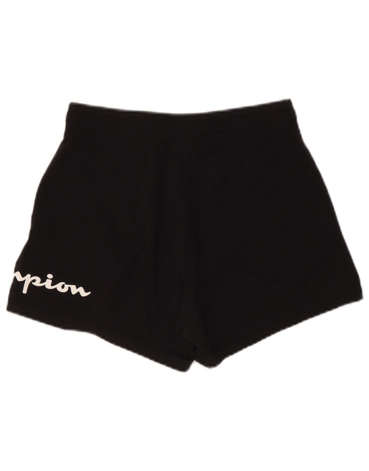 Champion Damen Graphic Sport Shorts UK 12 Medium Schwarz
