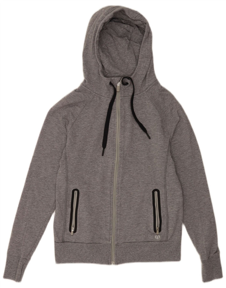Marks & Spencer Damen-Kapuzenpullover mit Reißverschluss, Größe S, Gr. 8, Grau gefleckt