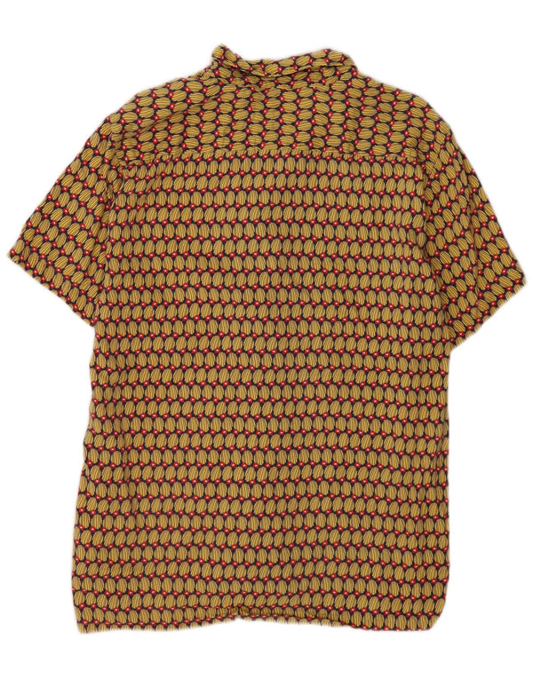 Levi's Mens Abstract Pattern Short Sleeve Shirt Medium Yellow Lyocell