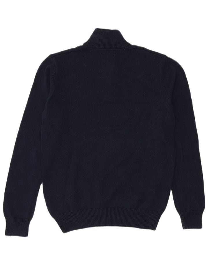 Wrangler Herren-Pullover mit Reißverschluss am Hals, Größe S, marineblaue Baumwolle