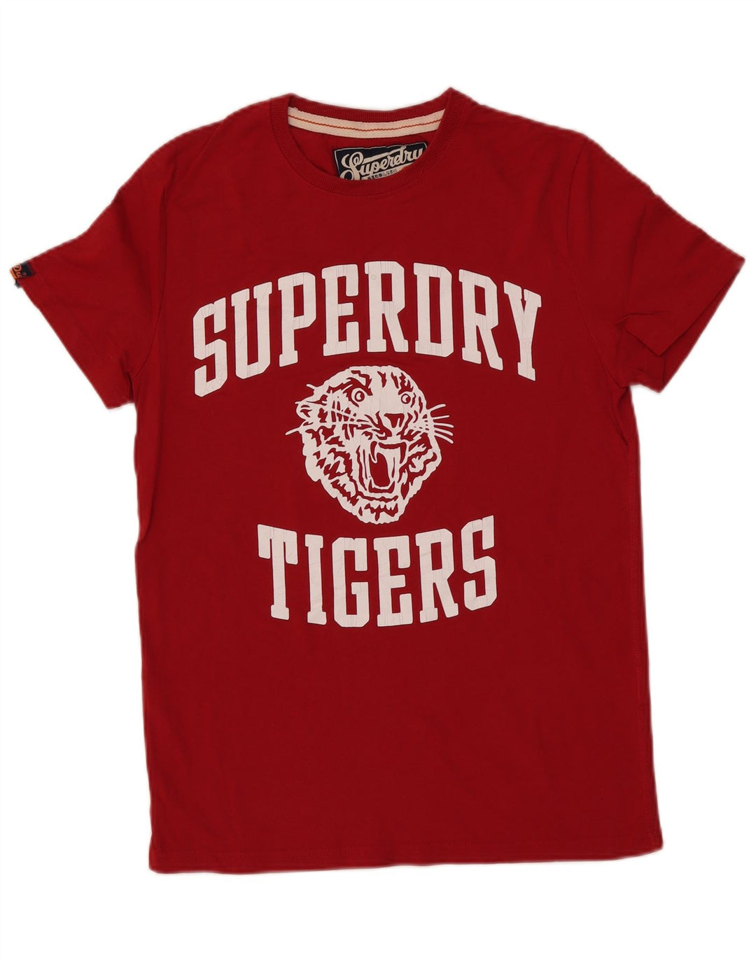 Superdry Tigers Graphic T-Shirt-Oberteil für Herren aus mittelroter Baumwolle