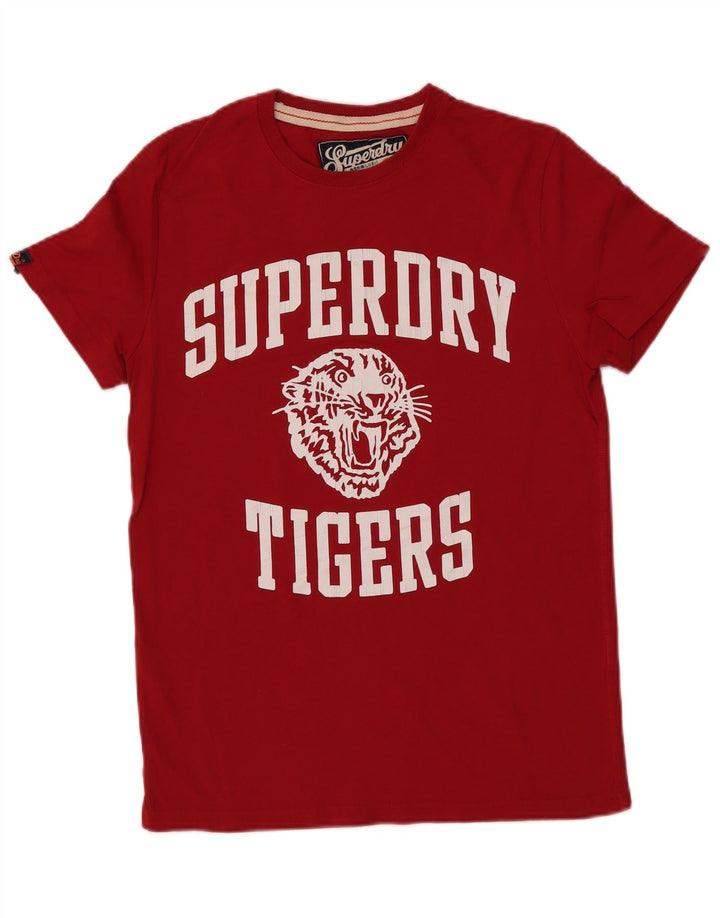 Superdry Tigers Graphic T-Shirt-Oberteil für Herren aus mittelroter Baumwolle