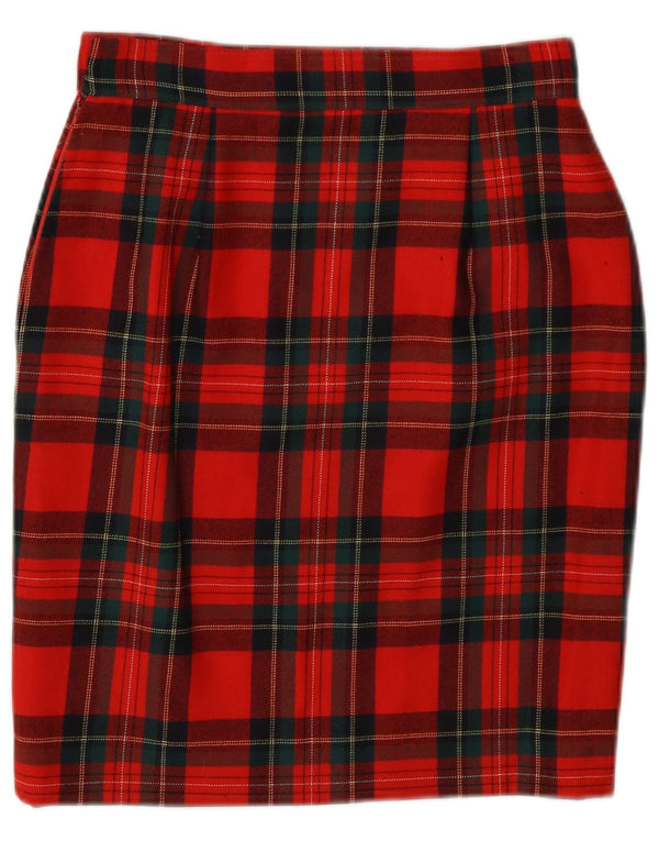 Vintage Damen Bleistiftrock W26 Klein rot kariert