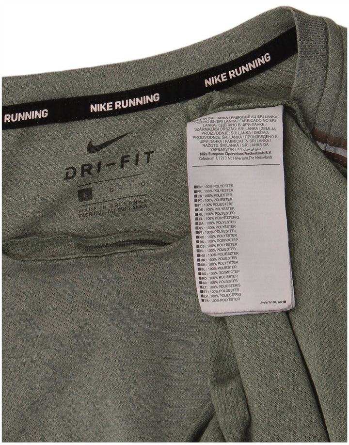 Nike Herren Dri Fit T-Shirt Top Large Grün Polyester