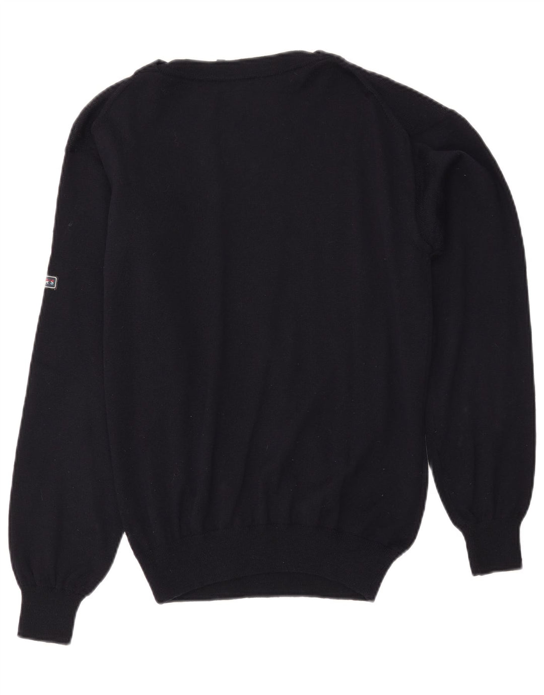 VINTAGE Herren-Pullover mit U-Boot-Ausschnitt, mittleres Marineblau