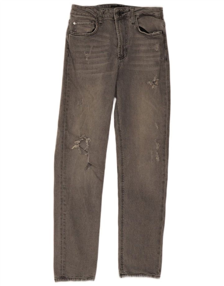 Guess Damen Distressed Straight Skinny Jeans W27 L28 Graues Polyester