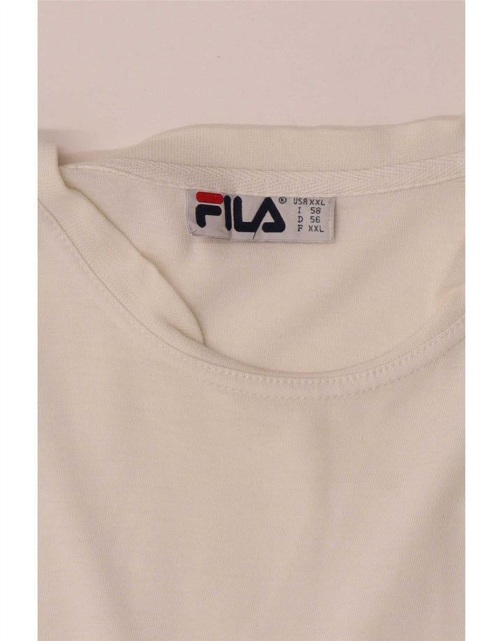 Fila Herren T-Shirt Top 2XL Weiße Baumwolle