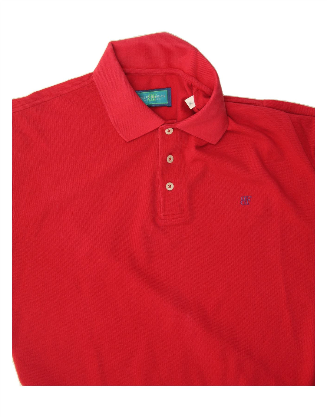BELFE & BELFE Mens Polo Shirt IT 50 Medium Red Cotton Vintage Belfe & Belfe and Second-Hand Belfe & Belfe from Messina Hembry 