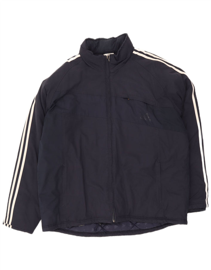 Adidas Herren Wattierte Jacke UK 42 XL Marineblau Polyester