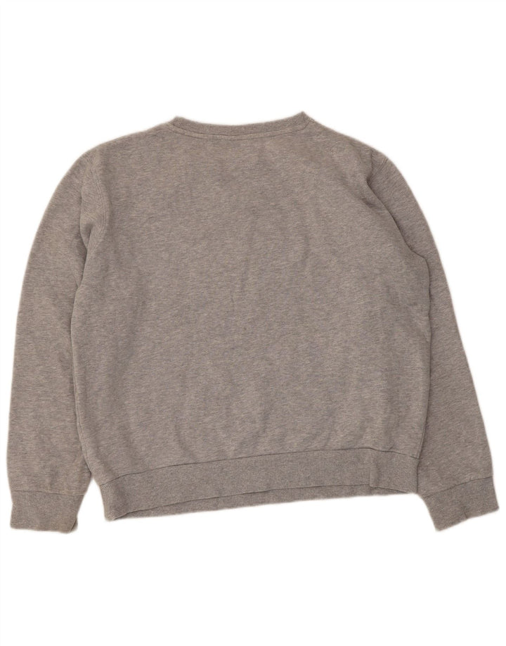 Ellesse Womens Graphic Oversized Sweatshirt Pullover UK 10 Small Grau meliert