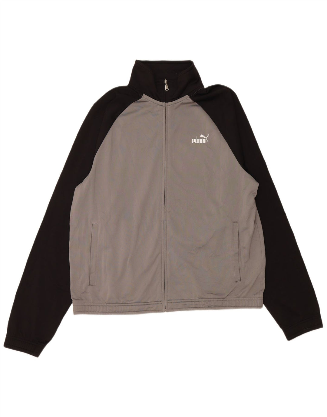 PUMA Herren-Trainingsanzug-Oberteil, Jacke, XL, Grau, Colourblock-Polyester