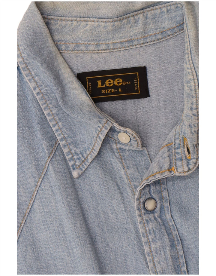Lee Herren-Jeanshemd, groß, aus blauer Baumwolle