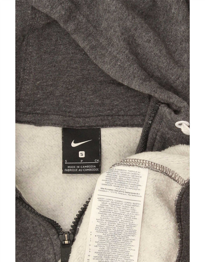 Nike Herren-Kapuzenpullover mit Reißverschluss, klein, graue Baumwolle