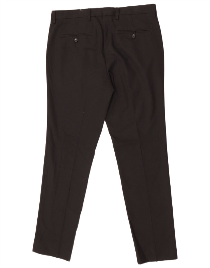 Marks & Spencer Herren Skinny Anzughose W34 L31 Schwarz Polyester