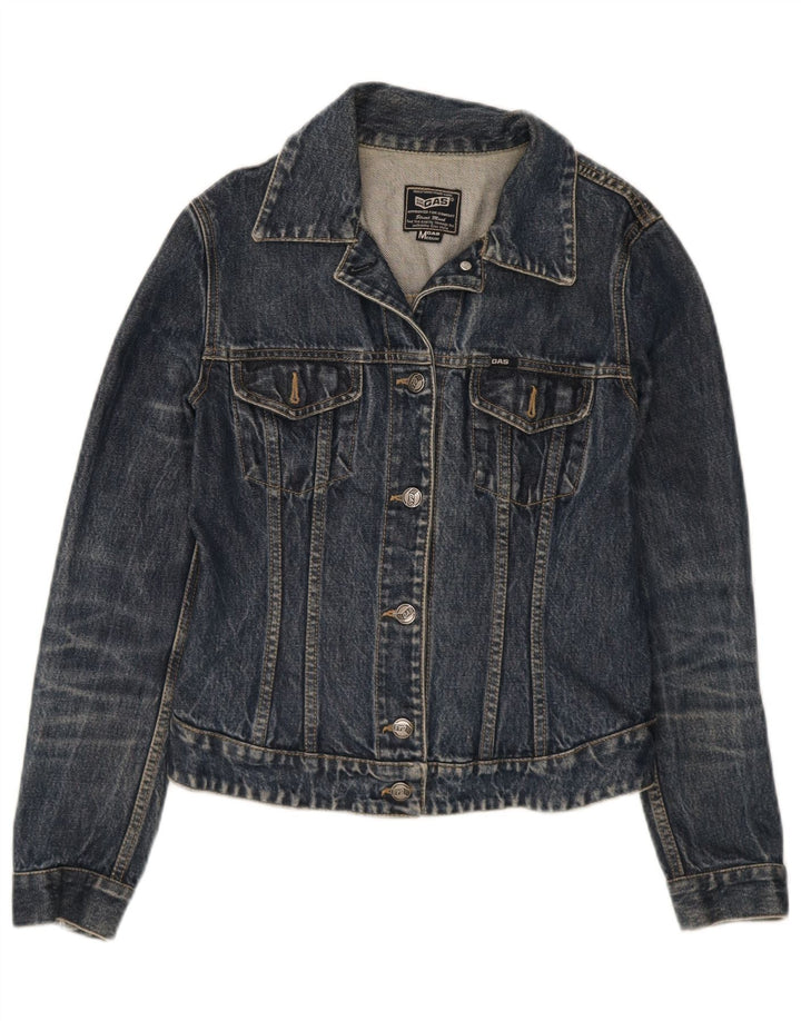 Gas Damen Jeansjacke UK 12 Medium Marineblau Baumwolle