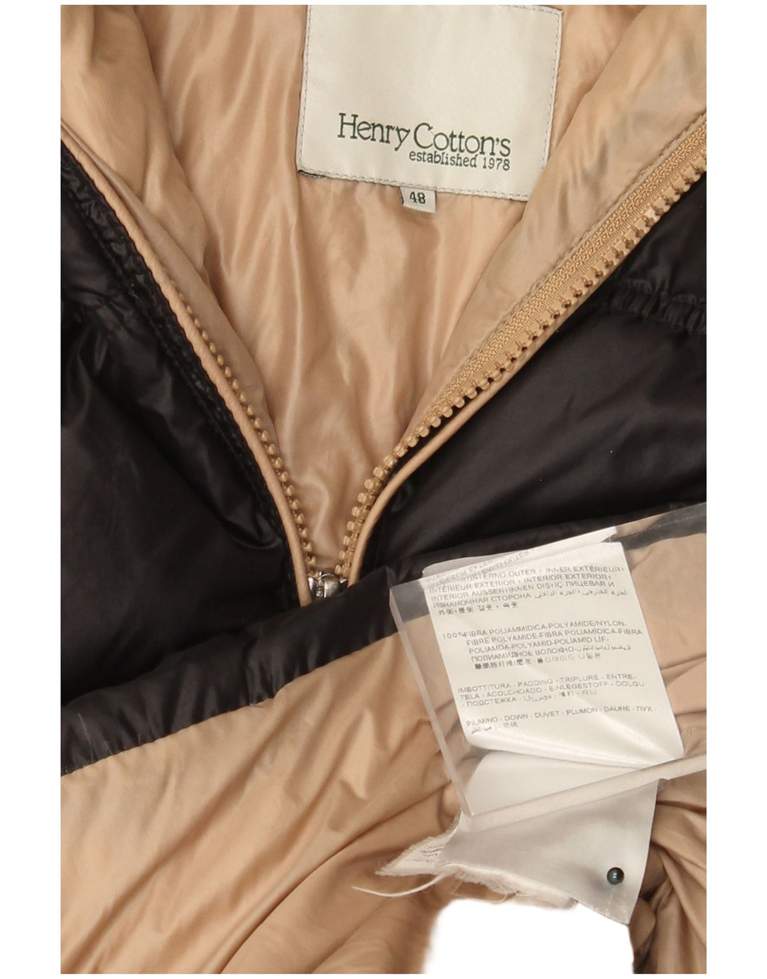 Henry Cottons Wattierter Damenmantel mit Kapuze IT 48 XL Schwarz Polyamid