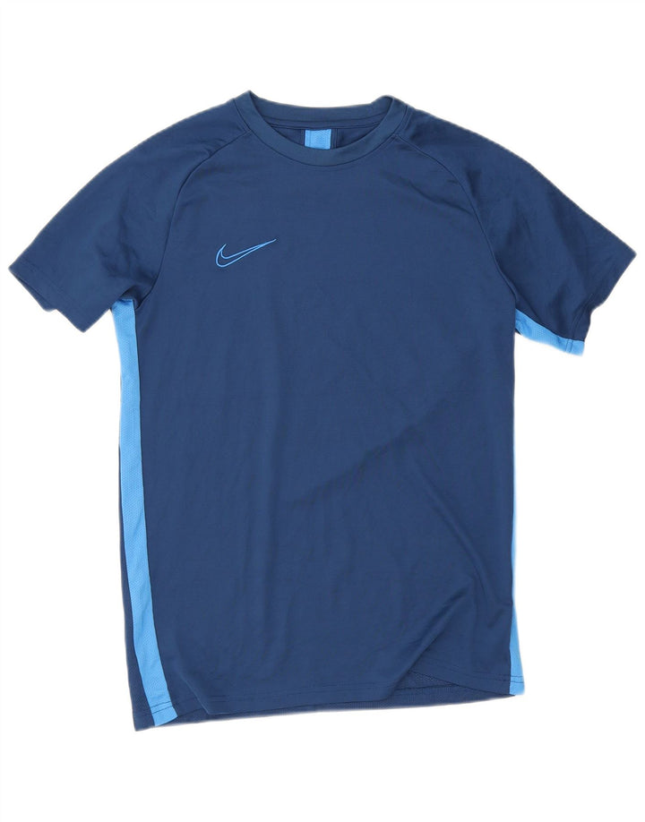 Nike Herren Dri Fit T-Shirt-Oberteil Mittelgroßes marineblaues Farbblock-Polyester