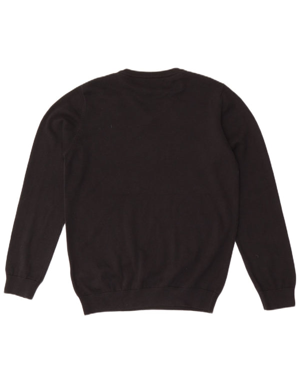 MARKS & SPENCER Jungen-Pullover mit V-Ausschnitt, 14–15 Jahre, schwarze Baumwolle
