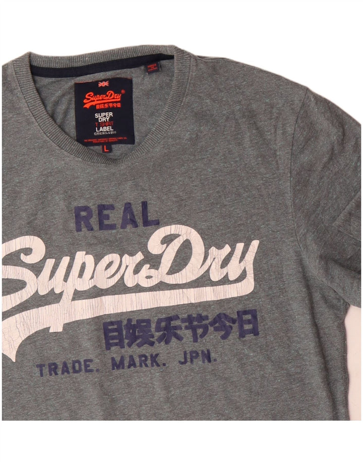 Superdry Herren-T-Shirt mit Grafik, Größe L, Grau, Baumwolle