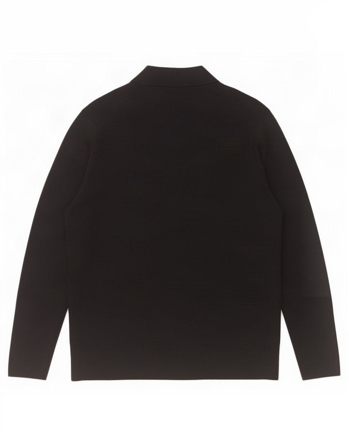Cos Herren-Strickjacke, groß, schwarze Wolle