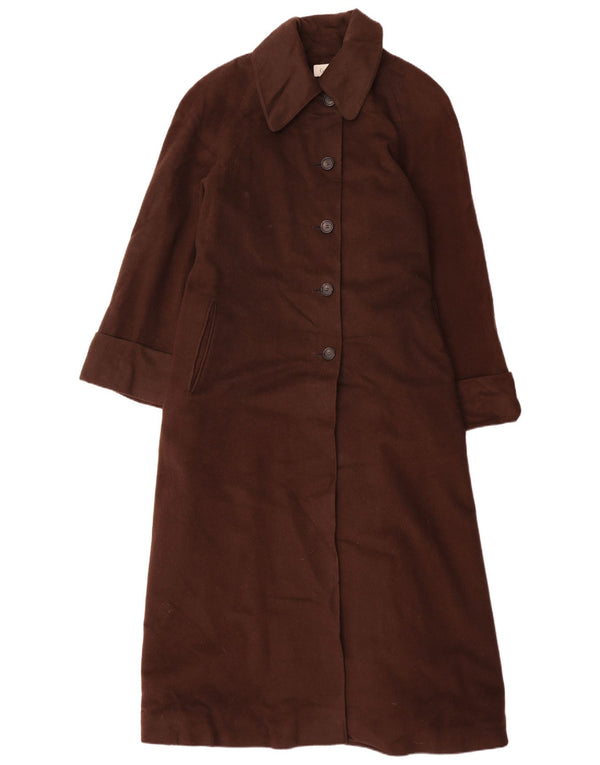 Calvin Klein Damen Übergroßer Mantel US 14 XL Braune Wolle