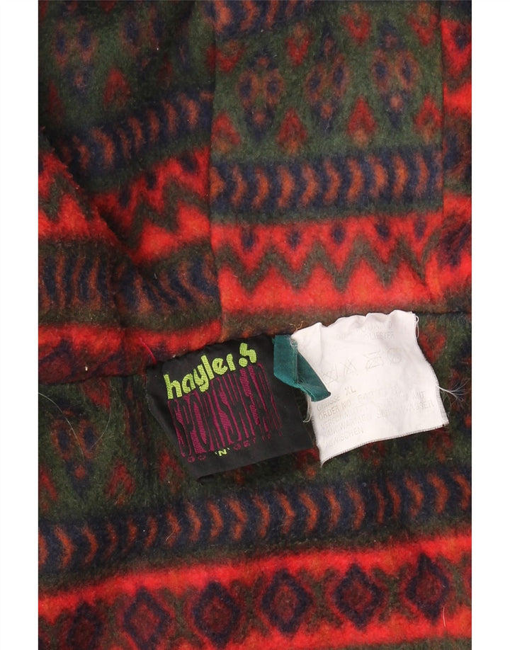 VINTAGE Herren-Windbreaker-Mantel mit grafischer Kapuze, UK 42 XL, grünes Polyamid