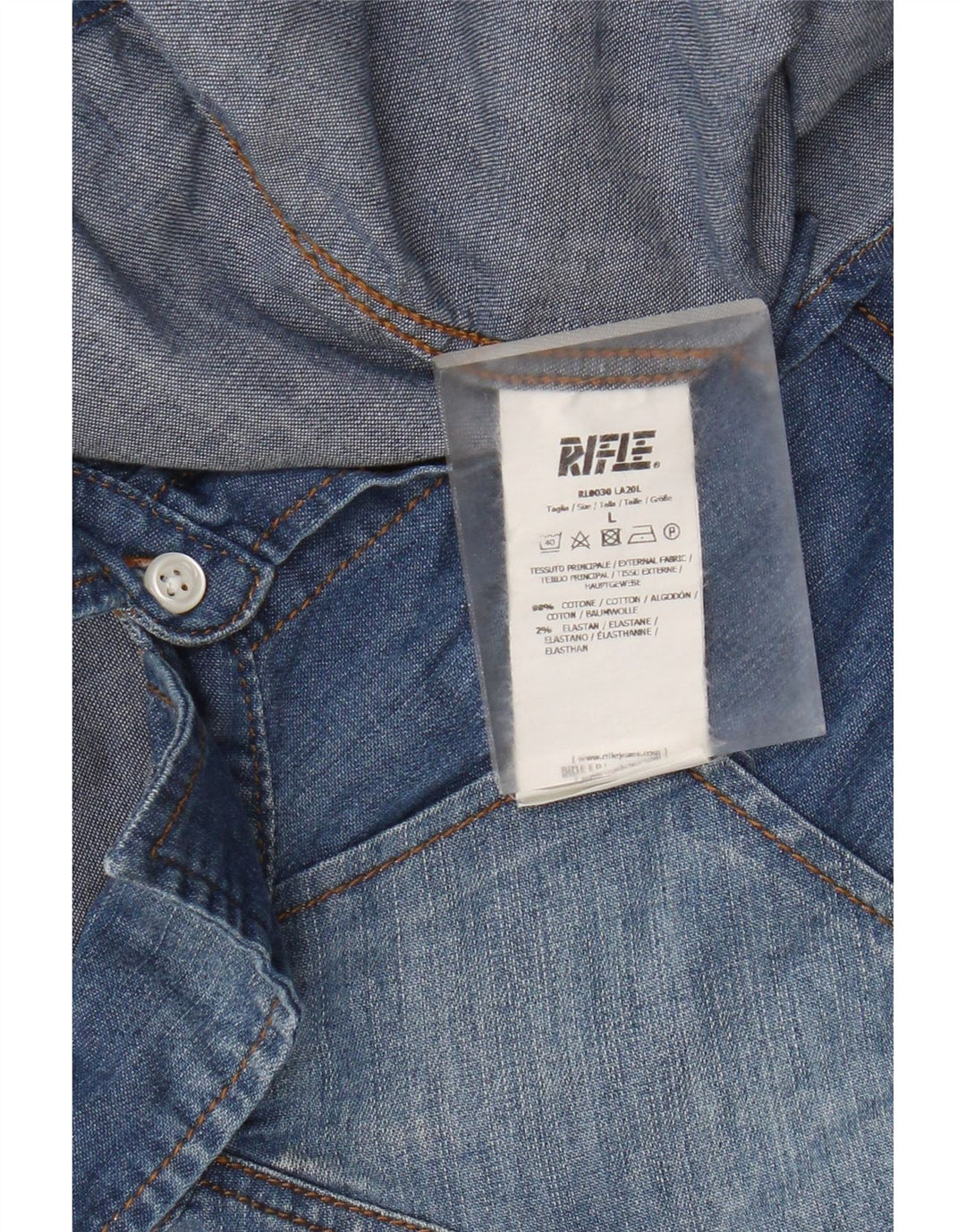 Rifle Herren-Jeanshemd, groß, aus blauer Baumwolle