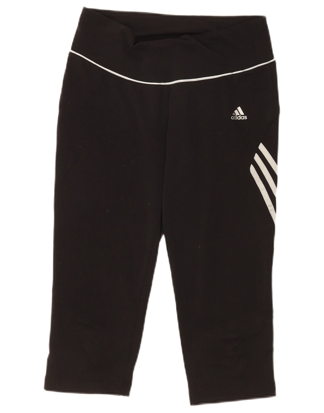 Adidas Damen Capri-Leggings UK 14 Medium Schwarz Polyester Sport