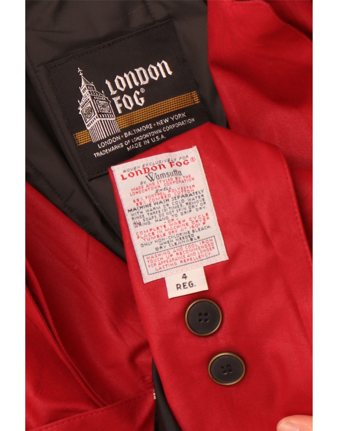 LONDON FOG Übergroßer Damen-Trenchcoat, US 4, klein, rosa, Polyester