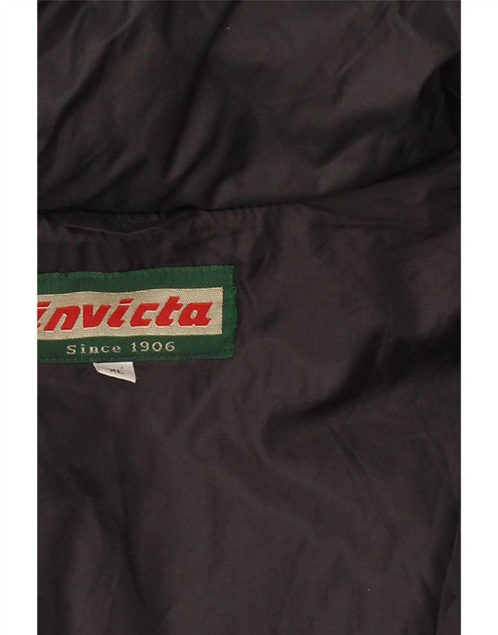 INVICTA Mens Hooded Padded Jacket UK 42 XL Black Polyester