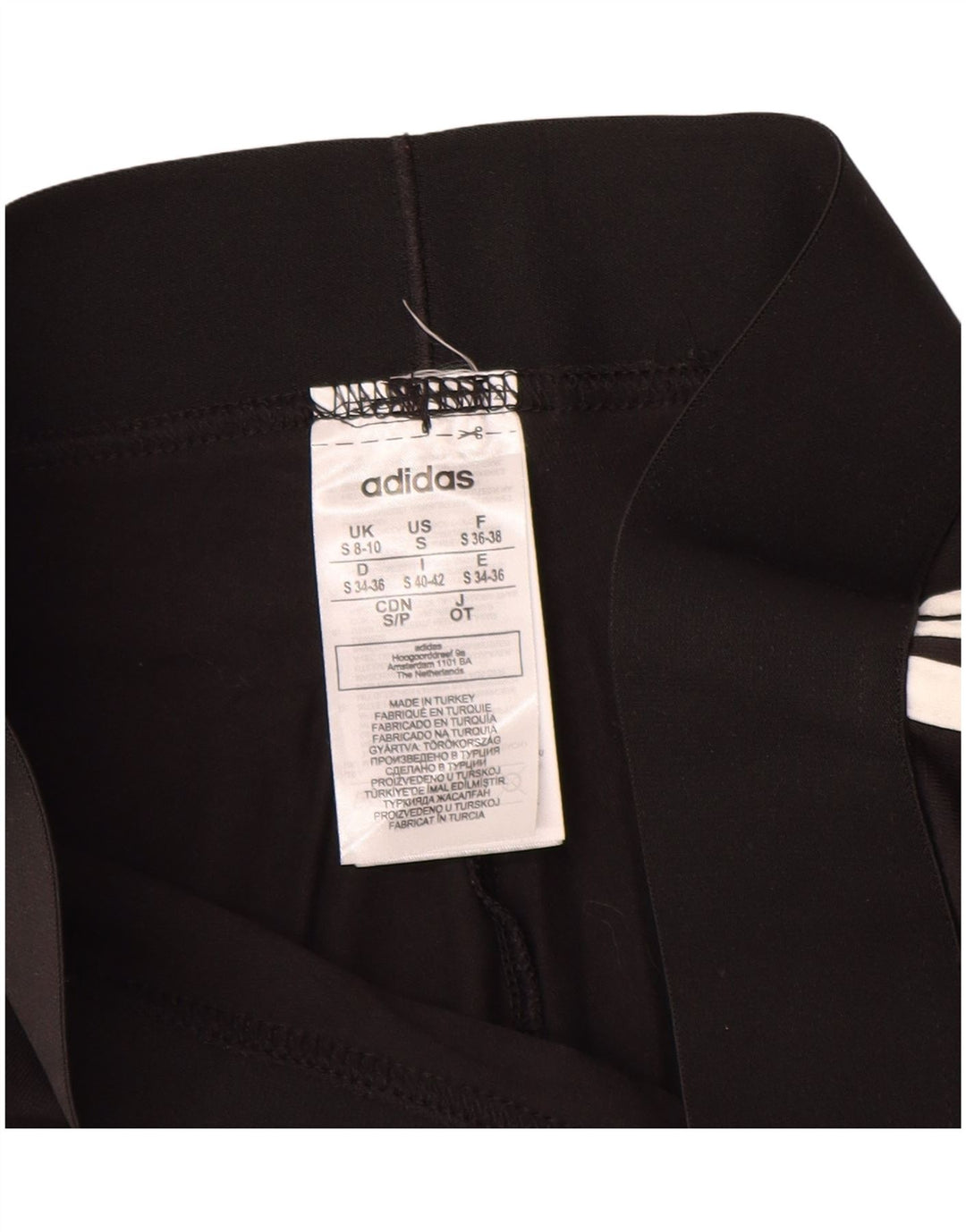 ADIDAS Damen Leggings UK 8/10 Small Schwarz Baumwolle