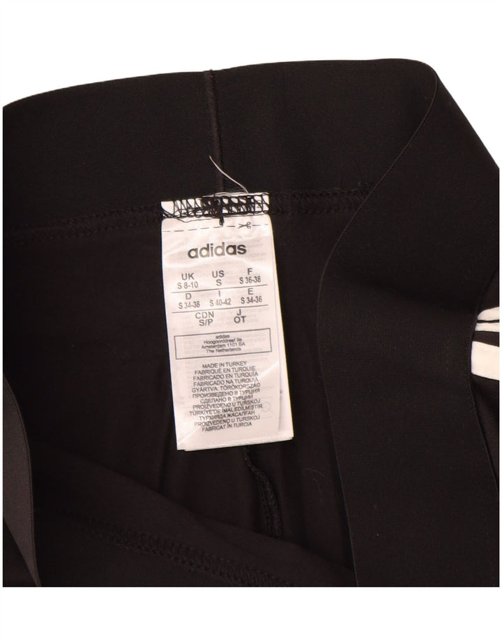 ADIDAS Damen Leggings UK 8/10 Small Schwarz Baumwolle