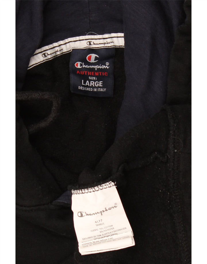 CHAMPION Herren-Kapuzenpullover mit Grafik, groß, aus schwarzer Baumwolle