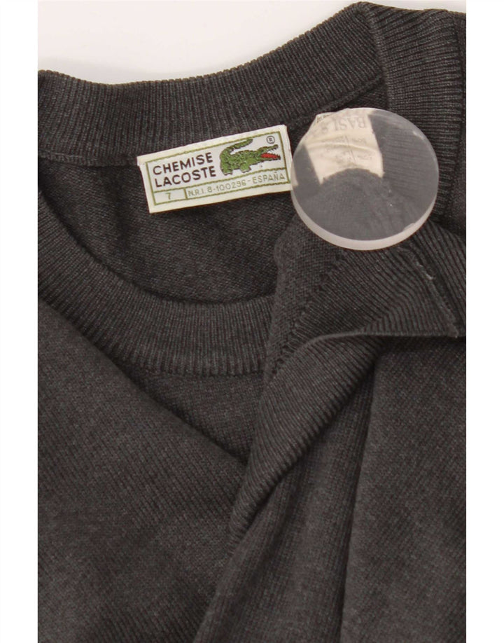 Lacoste Herren-Pullover mit Rundhalsausschnitt, XL, graue Wolle