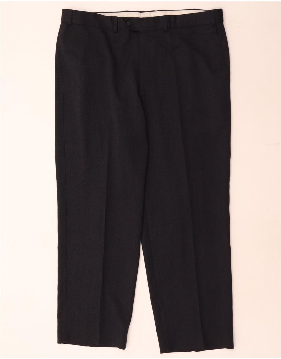 Gerade Herren-Anzughose von Marks & Spencer, W40, L29, marineblaues Polyester