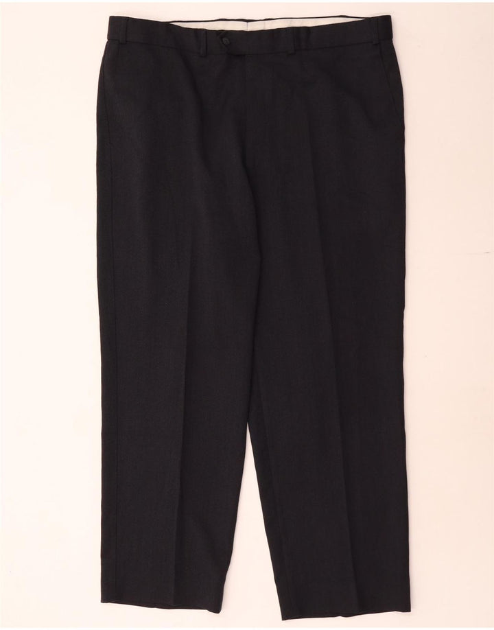 Gerade Herren-Anzughose von Marks & Spencer, W40, L29, marineblaues Polyester