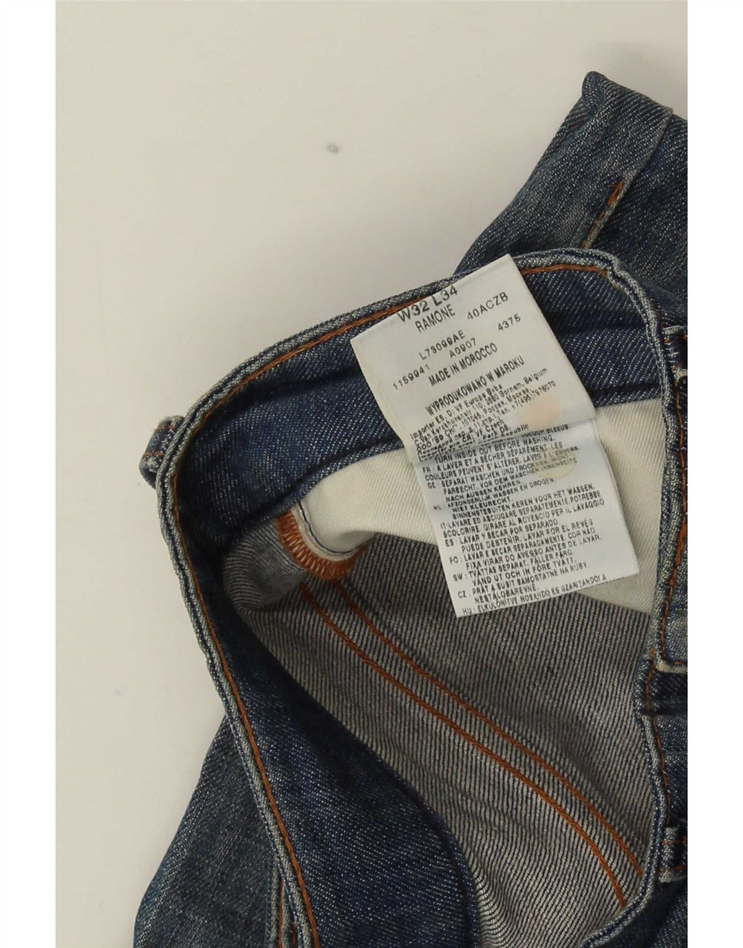 Lee Herren Ramone Slim Jeans W32 L26 Blaue Baumwolle