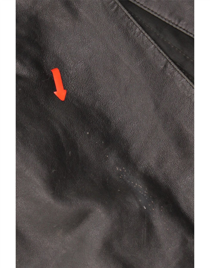 Vintage Womens Leather Jacket UK 16 Large Black Leather