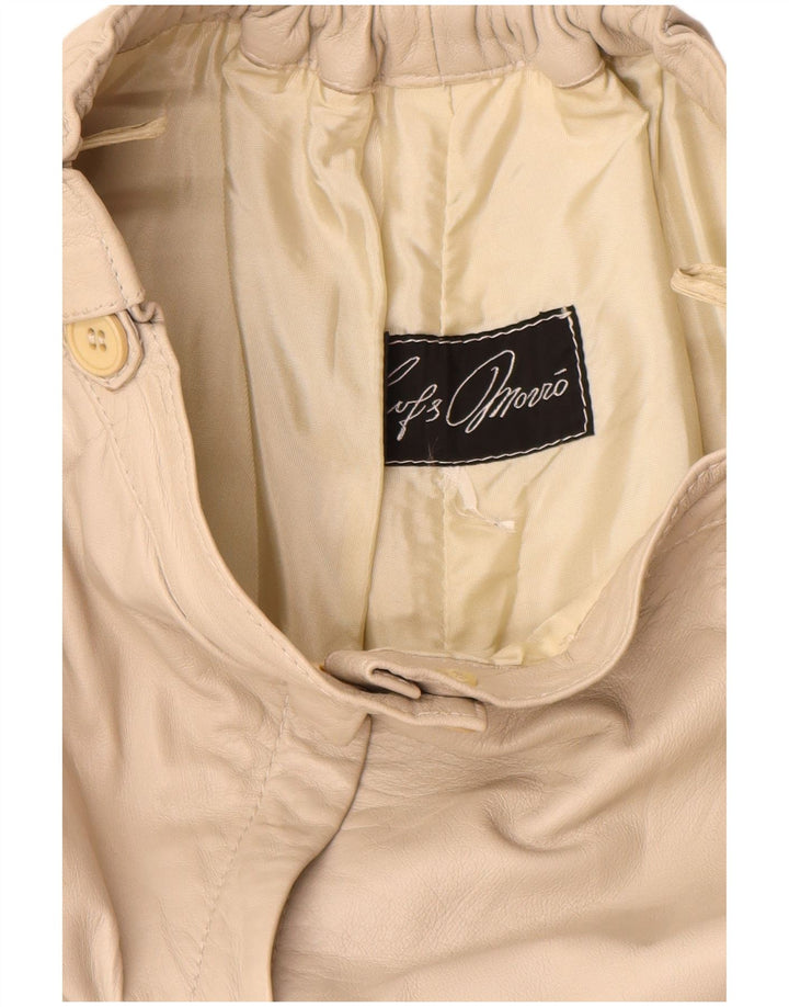 Vintage Damen Leder Cullotes Capri Hose W24 L14 Beige
