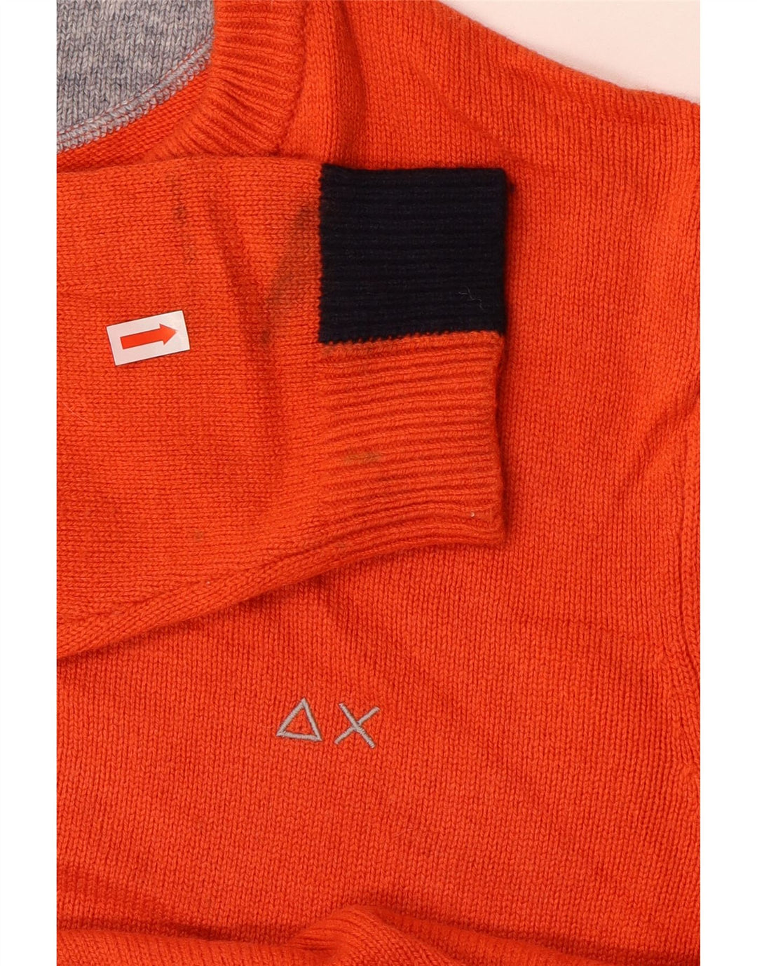 Sun68 Damen-Pullover mit Rundhalsausschnitt, UK 16, große orangefarbene Wolle