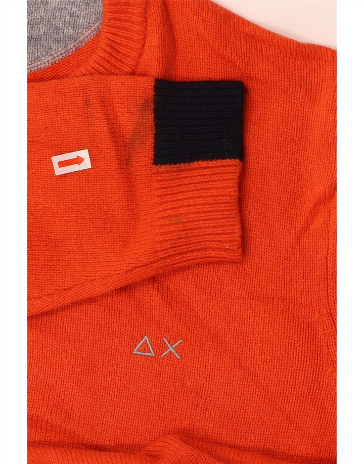 Sun68 Damen-Pullover mit Rundhalsausschnitt, UK 16, große orangefarbene Wolle