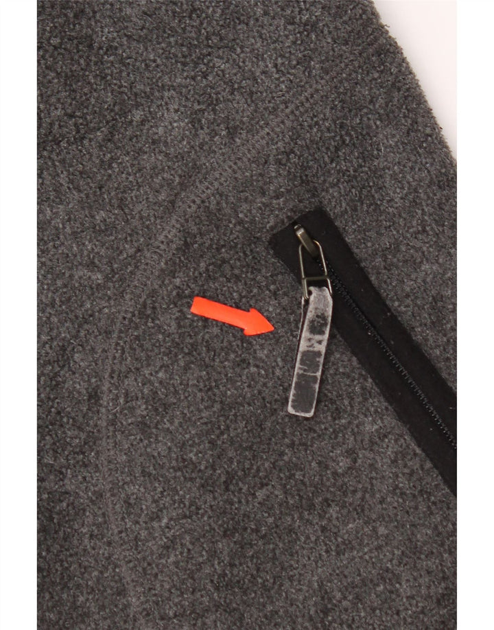 Gant Herren-Kapuzenpullover mit grafischem Reißverschluss, mittelgrau geflecktes Polyester