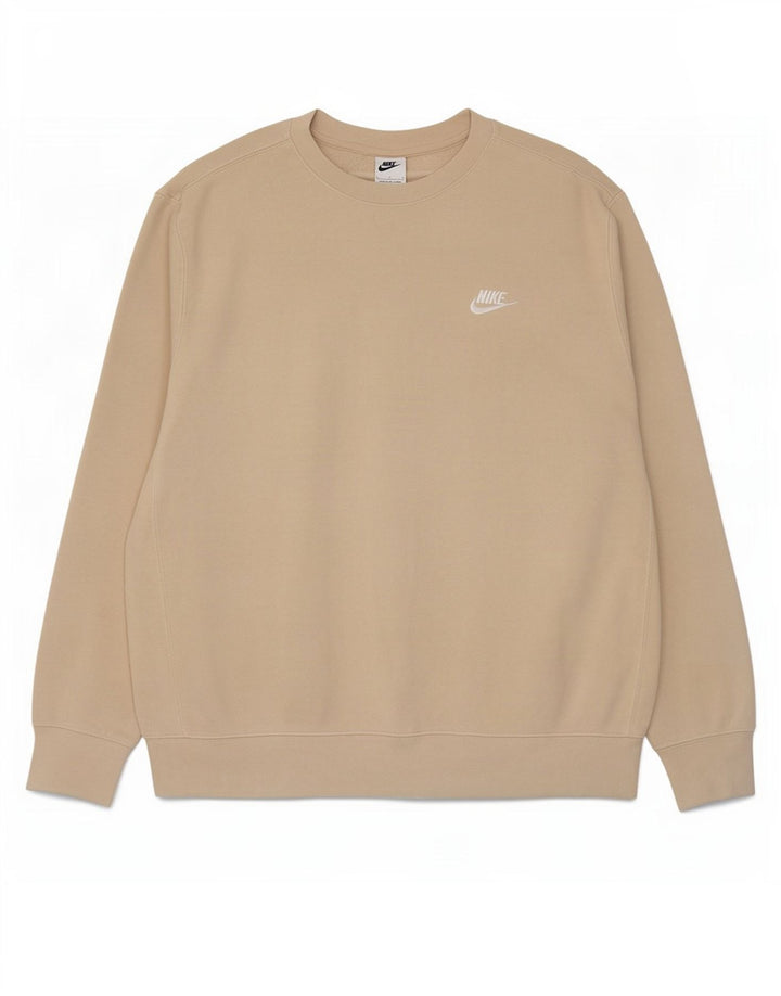Nike Herren Sweatshirt Pullover Large Beige Baumwolle