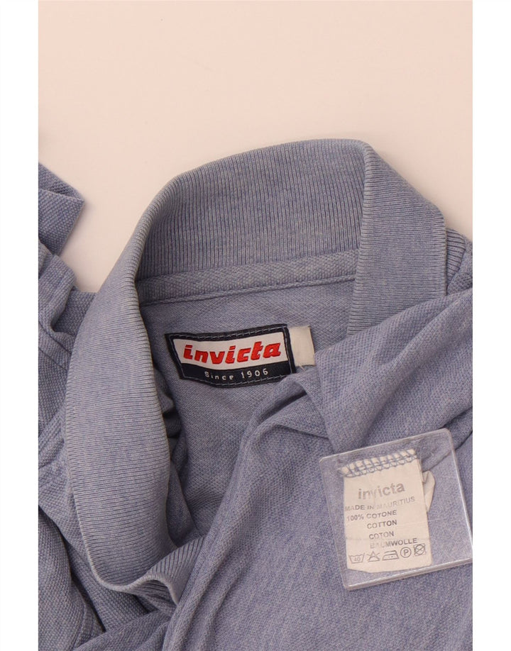 INVICTA Herren-Poloshirt, mittelgroß, marineblau gesprenkelte Baumwolle